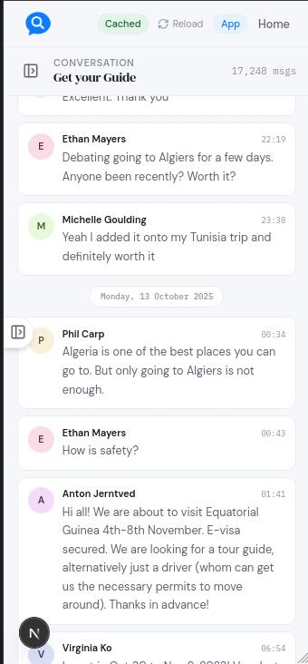 Chat conversation view