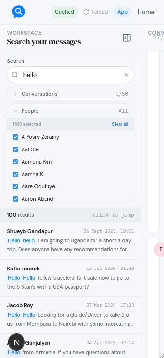 Search interface with filters